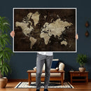 Blue World Map Canvas Wall Art – Framed Modern Travel Map by MyGreatCanvas | Canvas Wall Art Prints | Photo Prints & Wall Decor