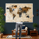 World Map Canvas Print – Framed Travel Map Wall Art for