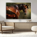 Majestic Brown Horse Wall Art Canvas Print – Framed