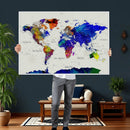 World Map Wall Art Canvas Print, Modern Decorative Framed by MyGreatCanvas | Canvas Wall Art Prints | Photo Prints & Wall Decor
