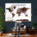 Custom Push Pin World Map Wall Art Canvas Print – by MyGreatCanvas | Canvas Wall Art Prints | Photo Prints & Wall Decor