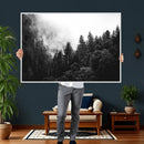 Black White Forest Wall Art Canvas Print, Misty Pine Tree by MyGreatCanvas | Canvas Wall Art Prints | Photo Prints & Wall Decor