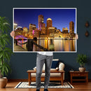 Boston Wall Art Canvas Print, Boston City Downtown Night by MyGreatCanvas | Canvas Wall Art Prints | Photo Prints & Wall Decor