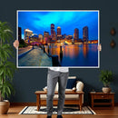 Boston Wall Art Canvas Print, Boston City Downtown Night by MyGreatCanvas | Canvas Wall Art Prints | Photo Prints & Wall Decor