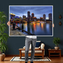 Boston Wall Art Canvas Print, Boston City Downtown Night by MyGreatCanvas | Canvas Wall Art Prints | Photo Prints & Wall Decor