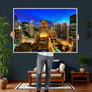 Chicago Wall Art Canvas Print - Chicago City Downtown Night by MyGreatCanvas | Canvas Wall Art Prints | Photo Prints & Wall Decor
