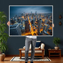 Chicago Wall Art Canvas Print - Chicago City Downtown Night by MyGreatCanvas | Canvas Wall Art Prints | Photo Prints & Wall Decor
