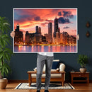 Chicago Wall Art Canvas Print - Chicago City Downtown Night by MyGreatCanvas | Canvas Wall Art Prints | Photo Prints & Wall Decor