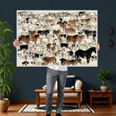 Farmhouse Animals Horse Longhorn Cow Wall Art Canvas Print - by MyGreatCanvas | Canvas Wall Art Prints | Photo Prints & Wall Decor