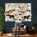 Wild Horses Wall Art Canvas Print - Abstract Farm Longhorn by MyGreatCanvas | Canvas Wall Art Prints | Photo Prints & Wall Decor