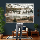 Snowy Mountain Landscape Wall Art Canvas Print, Alpine Pine by MyGreatCanvas | Canvas Wall Art Prints | Photo Prints & Wall Decor