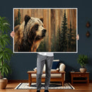 Grizzly Bear Wall Art Canvas Print, Rustic Wildlife Bear by MyGreatCanvas | Canvas Wall Art Prints | Photo Prints & Wall Decor