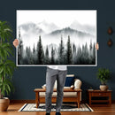 Misty Pine Forest Mountain Landscape Wall Art Canvas Print by MyGreatCanvas | Canvas Wall Art Prints | Photo Prints & Wall Decor