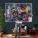 Graffiti Motorcycle Wall Art Canvas Print, Urban Street Art by MyGreatCanvas | Canvas Wall Art Prints | Photo Prints & Wall Decor