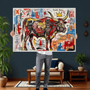 Texas Bull Wall Art Canvas Print, Abstract Graffiti Bull by MyGreatCanvas | Canvas Wall Art Prints | Photo Prints & Wall Decor