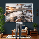 Rocky Coast Ocean Sunset Wall Art Canvas Print, Dramatic by MyGreatCanvas | Canvas Wall Art Prints | Photo Prints & Wall Decor