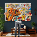 Basquiat Style Bull Graffiti Wall Art Canvas Print, Street by MyGreatCanvas | Canvas Wall Art Prints | Photo Prints & Wall Decor