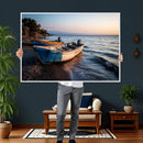 Coastal Fishing Boats Wall Art Canvas Print, Sunset Beach by MyGreatCanvas | Canvas Wall Art Prints | Photo Prints & Wall Decor