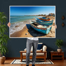 Coastal Fishing Boats Wall Art Canvas Print, Sunset Beach by MyGreatCanvas | Canvas Wall Art Prints | Photo Prints & Wall Decor