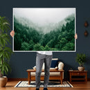 Misty Pine Forest Wall Art Canvas Print, Foggy Evergreen by MyGreatCanvas | Canvas Wall Art Prints | Photo Prints & Wall Decor