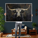 Rustic Longhorn Bull Wall Art Canvas Print – Vintage Western by MyGreatCanvas | Canvas Wall Art Prints | Photo Prints & Wall Decor