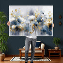 Large Abstract Flowers Wall Art Canvas Print – Gold and Blue by MyGreatCanvas | Canvas Wall Art Prints | Photo Prints & Wall Decor