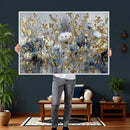 Abstract Floral Wall Art Canvas Print – Gold and Blue by MyGreatCanvas | Canvas Wall Art Prints | Photo Prints & Wall Decor