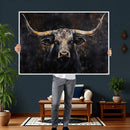 Abstract Longhorn Bull Wall Art Canvas Print – Rustic by MyGreatCanvas | Canvas Wall Art Prints | Photo Prints & Wall Decor