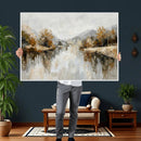 Neutral Abstract Lake Landscape Wall Art Canvas Print by MyGreatCanvas | Canvas Wall Art Prints | Photo Prints & Wall Decor
