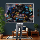 Graffiti American Football Player Street Art Wall Art Canvas by MyGreatCanvas | Canvas Wall Art Prints | Photo Prints & Wall Decor