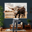 Texas Longhorn Bull Rustic Wall Art Canvas Print, Western by MyGreatCanvas | Canvas Wall Art Prints | Photo Prints & Wall Decor