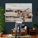 Texas Longhorn Bull Rustic Wall Art Canvas Print by MyGreatCanvas | Canvas Wall Art Prints | Photo Prints & Wall Decor