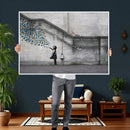 Banksy Girl with Butterflies Street Art Wall Art Canvas by MyGreatCanvas | Canvas Wall Art Prints | Photo Prints & Wall Decor