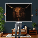 Highland Cow Wall Art Canvas Print – Moody Dark Rustic by MyGreatCanvas | Canvas Wall Art Prints | Photo Prints & Wall Decor