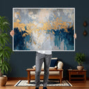 Blue Gold Abstract Large Framed Canvas Wall Art, Modern by MyGreatCanvas | Canvas Wall Art Prints | Photo Prints & Wall Decor