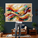 Geometric Abstract Wall Art Canvas Print, Orange Blue by MyGreatCanvas | Canvas Wall Art Prints | Photo Prints & Wall Decor