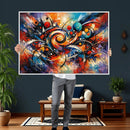Geometric Abstract Wall Art Canvas Print, Orange Blue by MyGreatCanvas | Canvas Wall Art Prints | Photo Prints & Wall Decor