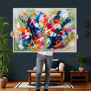 Geometric Abstract Wall Art Canvas Print, Orange Blue by MyGreatCanvas | Canvas Wall Art Prints | Photo Prints & Wall Decor