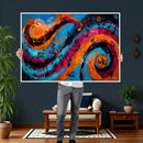 Geometric Abstract Wall Art Canvas Print, Orange Blue by MyGreatCanvas | Canvas Wall Art Prints | Photo Prints & Wall Decor
