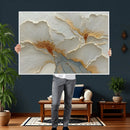 White Gold Floral Canvas Wall Art — Textured Flower Print | by MyGreatCanvas | Canvas Wall Art Prints | Photo Prints & Wall Decor