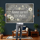 Home Sweet Home Wall Art Canvas Print, Floral Farmhouse by MyGreatCanvas | Canvas Wall Art Prints | Photo Prints & Wall Decor