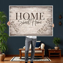 Home Sweet Home Wall Art Canvas Print, Floral Farmhouse by MyGreatCanvas | Canvas Wall Art Prints | Photo Prints & Wall Decor