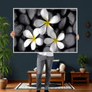 Plumeria Frangipani Black Stone Canvas | White Flower Spa by MyGreatCanvas | Canvas Wall Art Prints | Photo Prints & Wall Decor