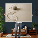 Zen Garden Stone Sand Canvas | Japanese Rock Garden Wall Art by MyGreatCanvas | Canvas Wall Art Prints | Photo Prints & Wall Decor