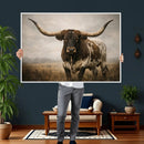 Longhorn Bull Wall Art Canvas Print, Western Farmhouse by MyGreatCanvas | Canvas Wall Art Prints | Photo Prints & Wall Decor