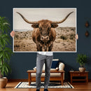 Texas Longhorn Bull Wall Art Canvas Print, Western Farmhouse by MyGreatCanvas | Canvas Wall Art Prints | Photo Prints & Wall Decor