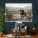 Texas Longhorn Bull Wall Art Canvas Print, Western Farmhouse by MyGreatCanvas | Canvas Wall Art Prints | Photo Prints & Wall Decor