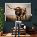 Texas Longhorn Canvas Wall Art Western Bull Desert Moody by MyGreatCanvas | Canvas Wall Art Prints | Photo Prints & Wall Decor