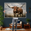 Texas Longhorn Canvas Wall Art Western Bull Desert Moody by MyGreatCanvas | Canvas Wall Art Prints | Photo Prints & Wall Decor