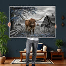 Texas Longhorn Canvas Wall Art, Rustic Farm Barn Bluebonnet by MyGreatCanvas | Canvas Wall Art Prints | Photo Prints & Wall Decor
